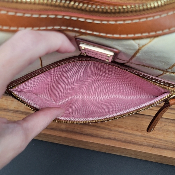 Dooney & Bourke Vintage Croc-Embossed Leather Shoulder Bag, 12×9×5.5 - Picture 6 of 15